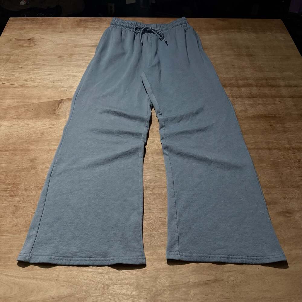Better Together Blue Wide Leg Sweatpants Size Large Drawstring Lounge Pants
